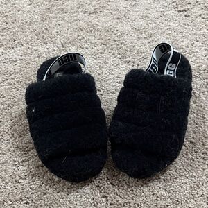 UGG Kids Cozy Black Slippers